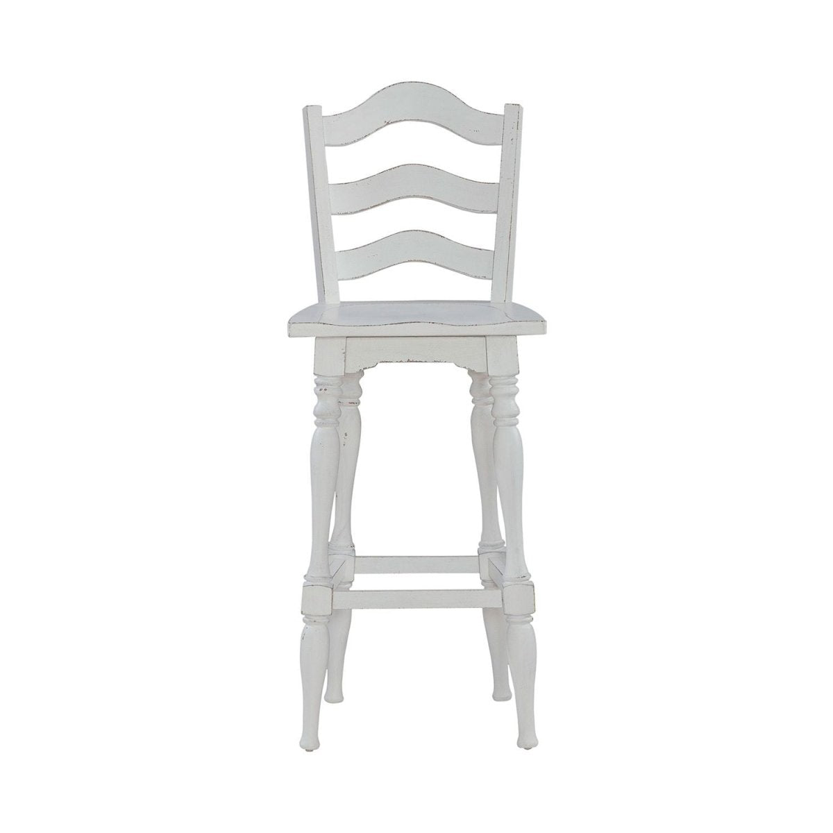 Magnolia Manor - Ladderback Swivel Bar Stool - White Bar Height (28" - 30") by Liberty Furniture - Walls Furniture & Mattress