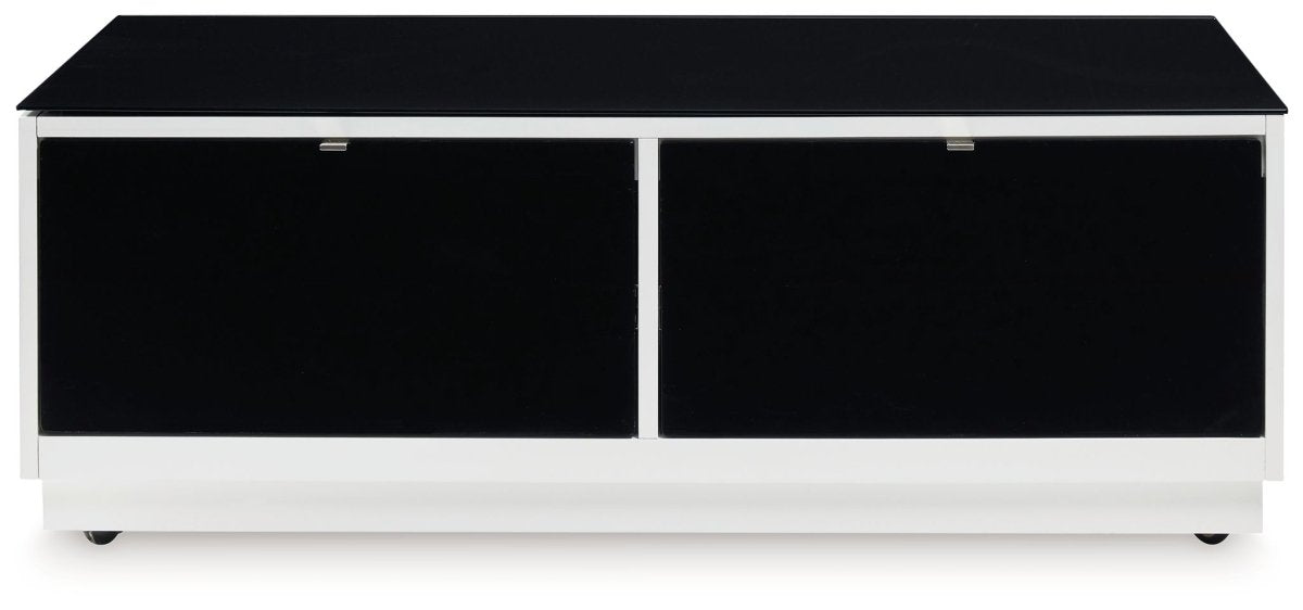 Gardoni - Rectangular Cocktail Table - White / Black Cocktail Tables by Signature Design by Ashley® - Walls Furniture & Mattress