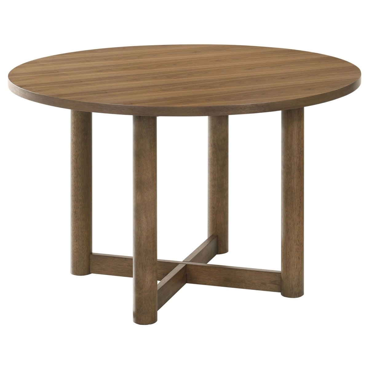 Crestmore - Round Wood Dining Table - Walnut Dining Tables by Coaster Fine Furniture - Walls Furniture & Mattress