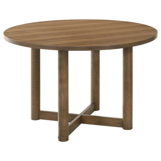 Crestmore - Round Wood Dining Table - Walnut Dining Tables by Coaster Fine Furniture - Walls Furniture & Mattress