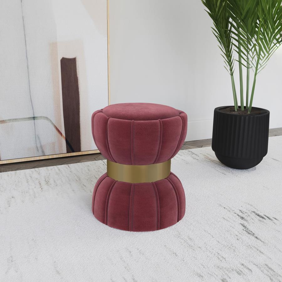 Sora - Round Upholstered Ottoman Upholstered Ottomans by Coaster Fine Furniture - Walls Furniture & Mattress