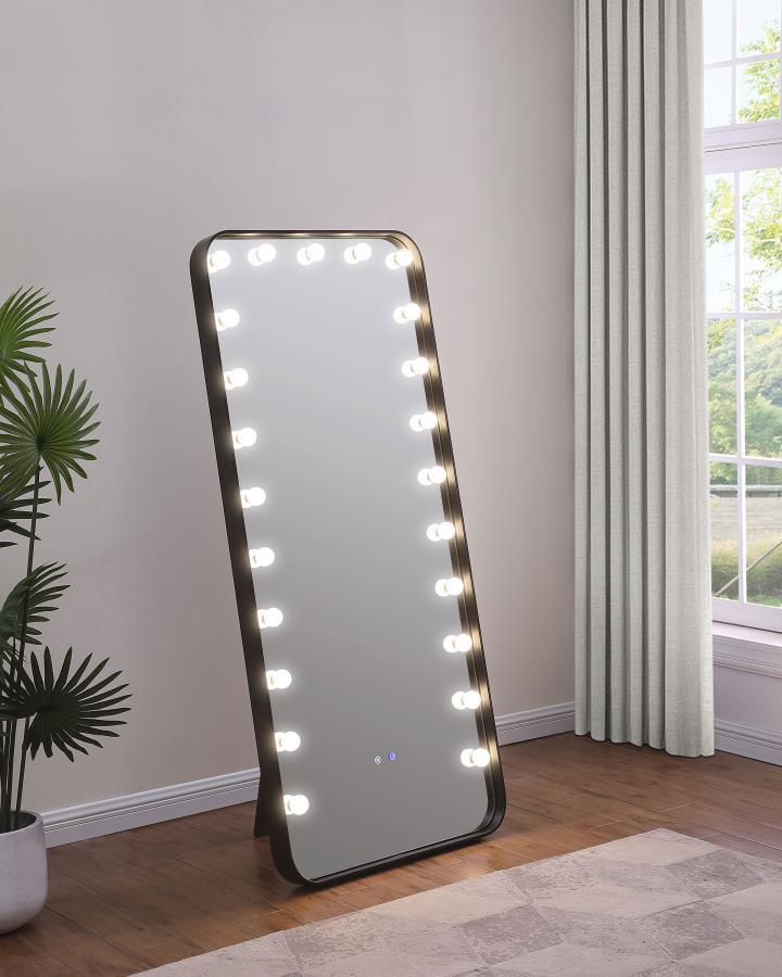 Canton - LED Standing Mirror With Speakers - Black Floor Mirrors by Coaster Fine Furniture - Walls Furniture & Mattress