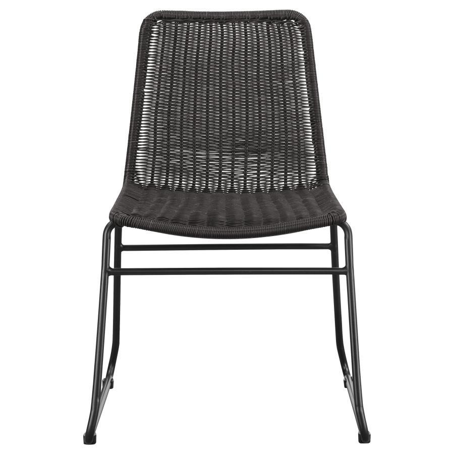 Dacy - Faux Rattan Metal Dining Side Chair (Set of 2) - Brown Chair Sets by CoasterEveryday - Walls Furniture & Mattress