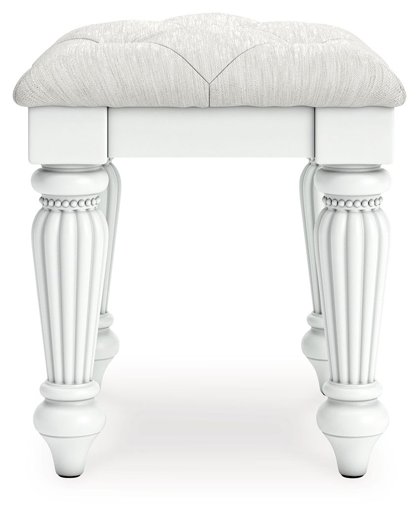 Kozlani - Vanity Upholstered Stool - White Vanity Stools by Signature Design by Ashley® - Walls Furniture & Mattress