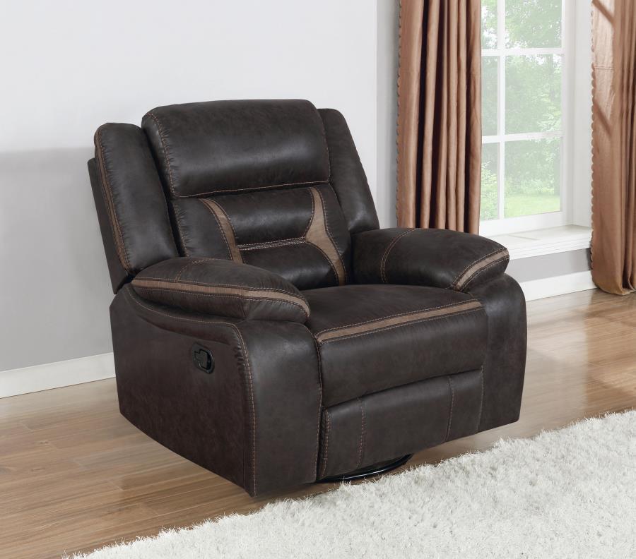 Greer - Upholstered Swivel Glider Recliner Chair Swivel Glider Chairs by CoasterEveryday - Walls Furniture & Mattress