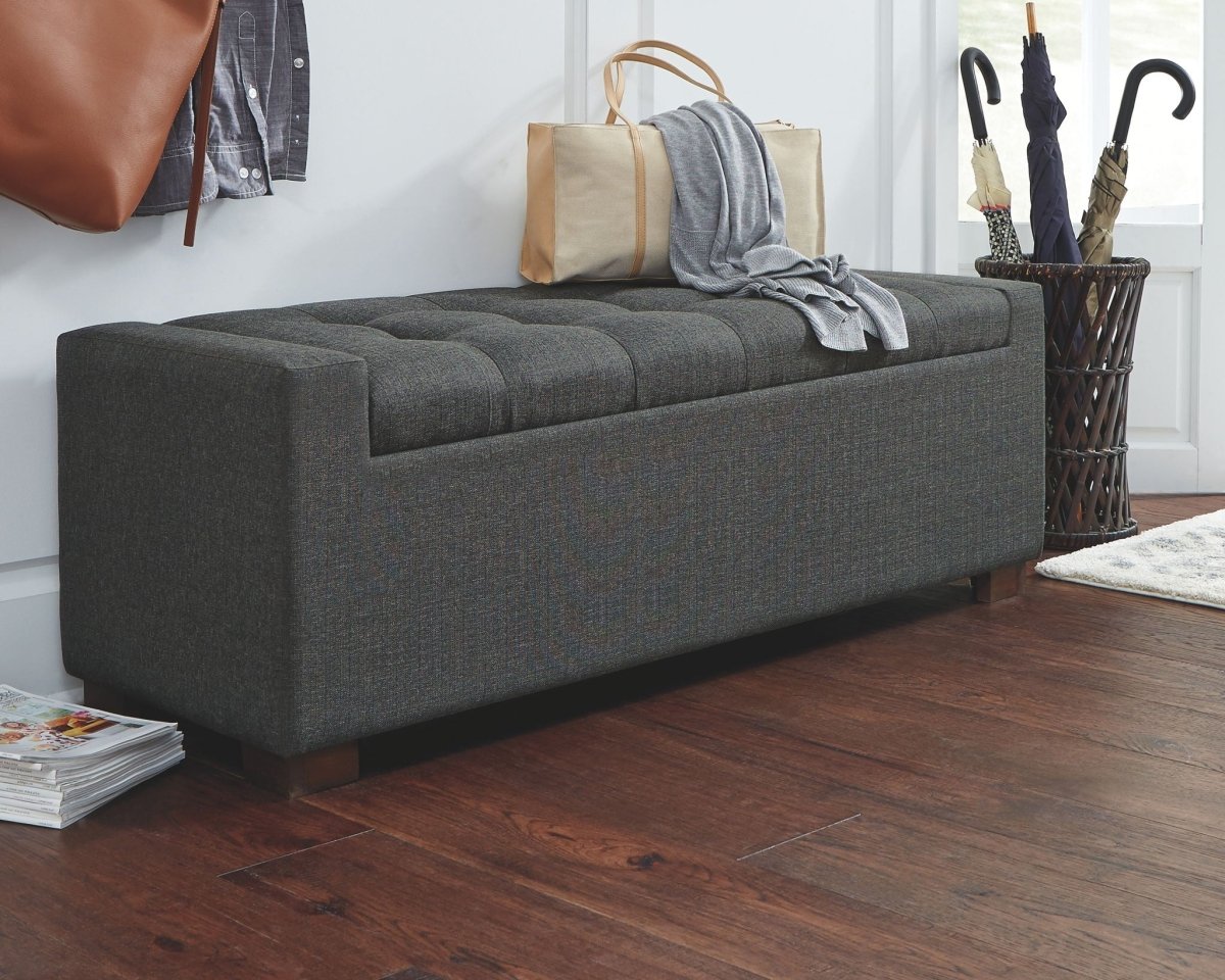 Cortwell - Storage Bench - Gray Storage Benches by Signature Design by Ashley® - Walls Furniture & Mattress