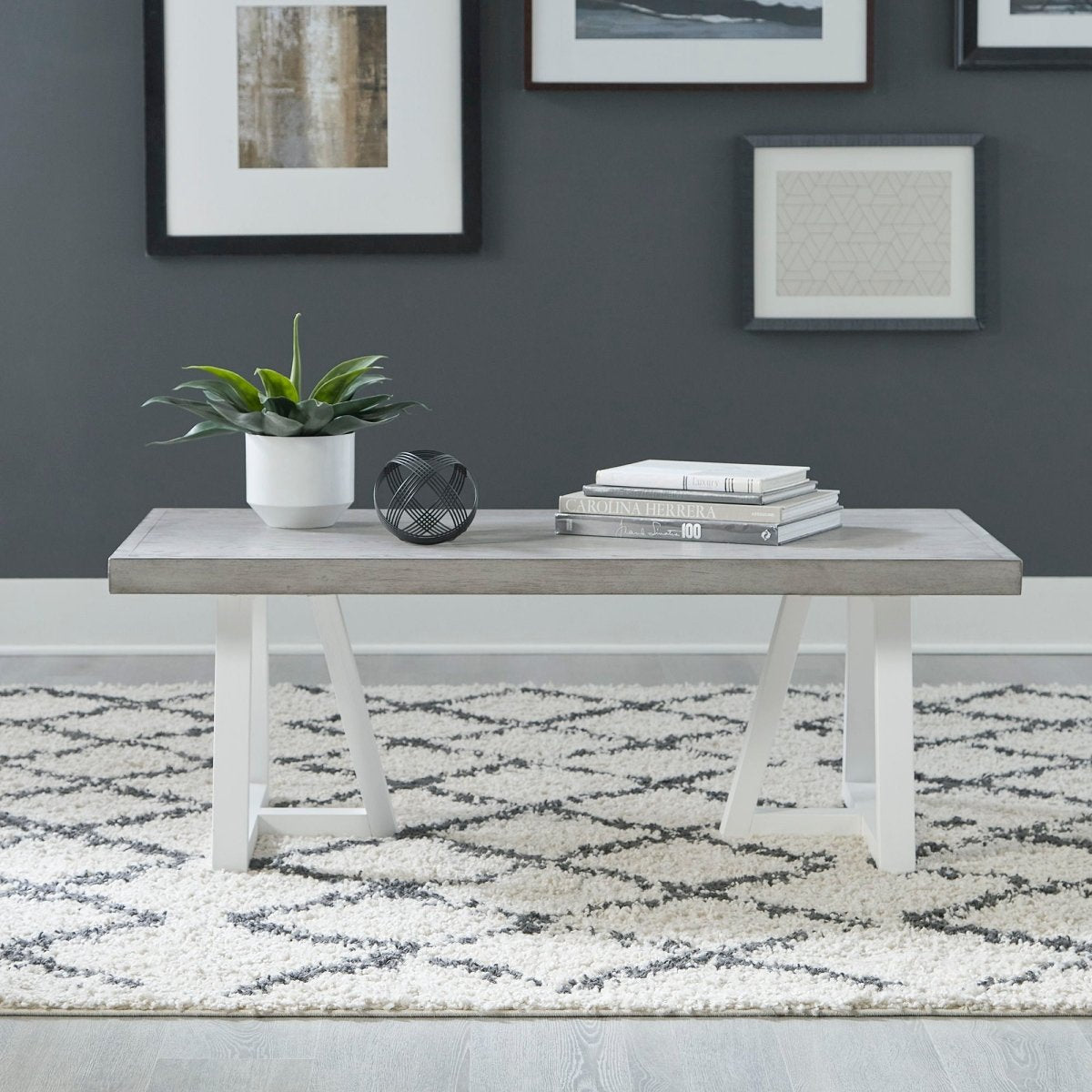 Palmetto Heights - Rectangular Cocktail Table - White Cocktail Tables by Liberty Furniture - Walls Furniture & Mattress