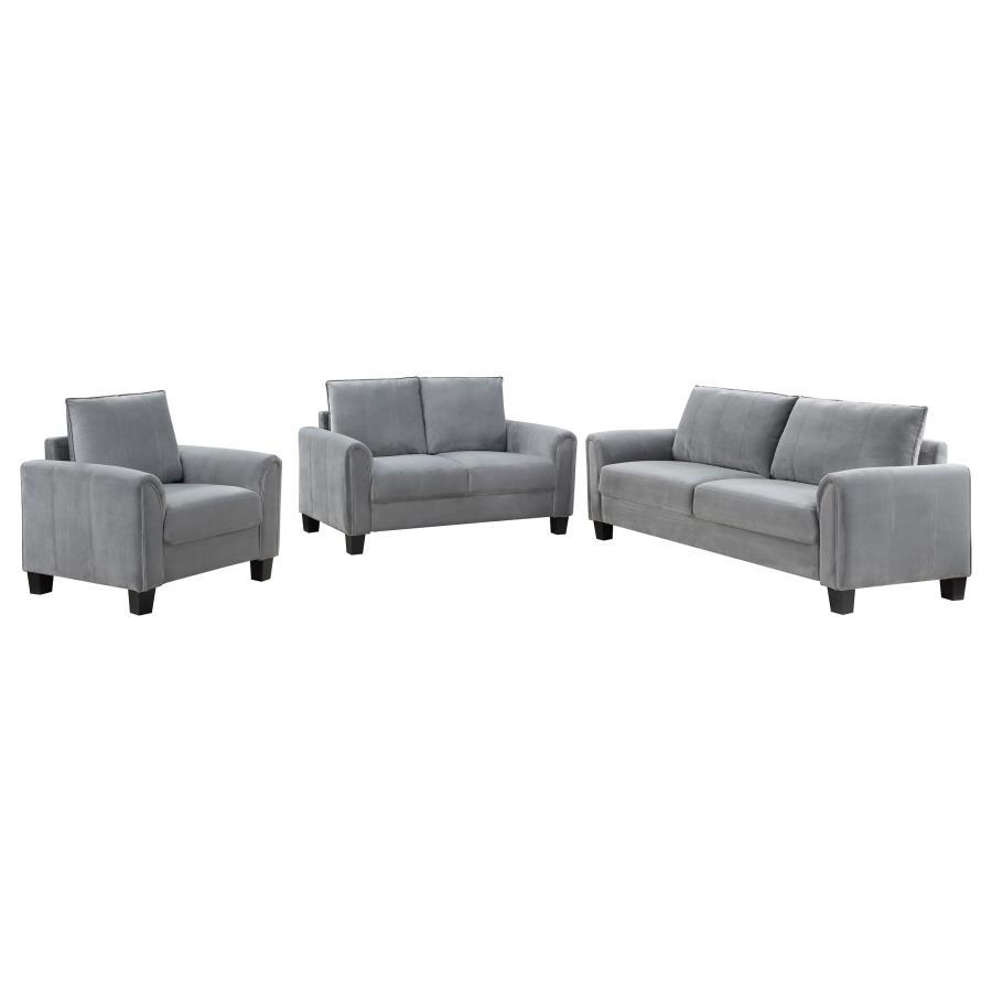 Davis - Upholstered Rolled Arm Sofa Stationary Sofas & Loveseats by Coaster Fine Furniture - Walls Furniture & Mattress