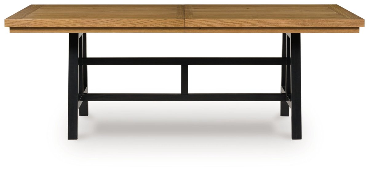 Galliden - Black / Brown - Rectangular Dining Room Extension Table Dining Tables with Extensions by Signature Design by Ashley® - Walls Furniture & Mattress