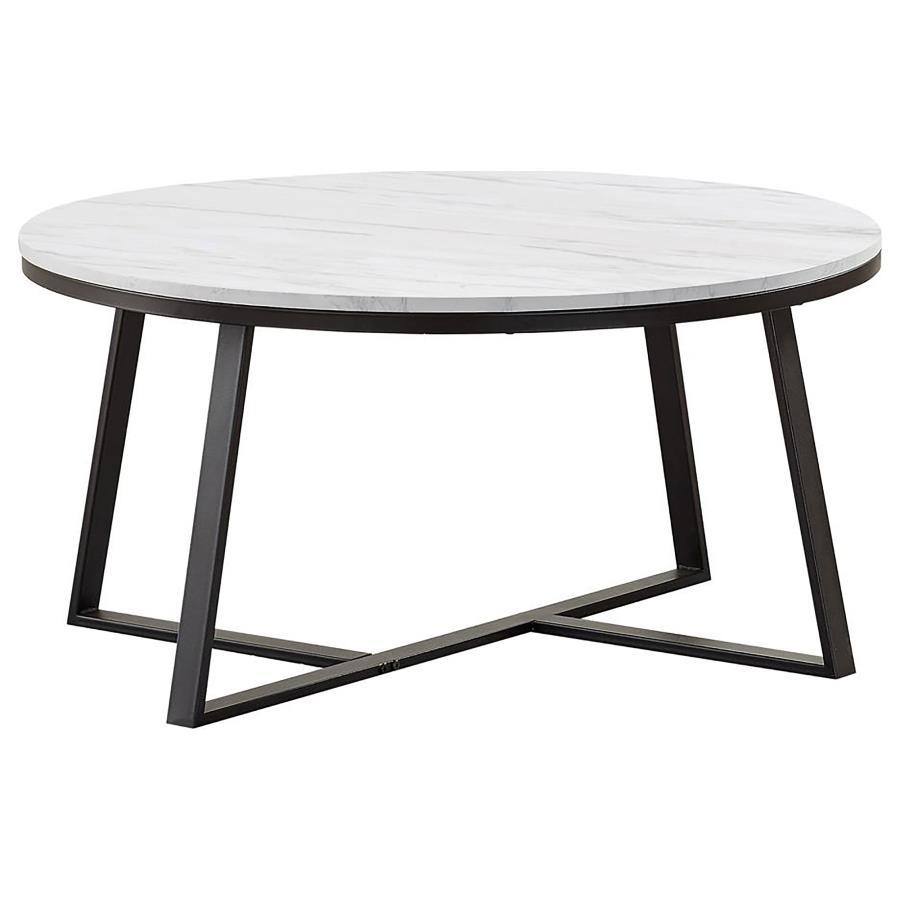 Hugo - Faux Marble Coffee Table Set Table Sets by Coaster Fine Furniture - Walls Furniture & Mattress