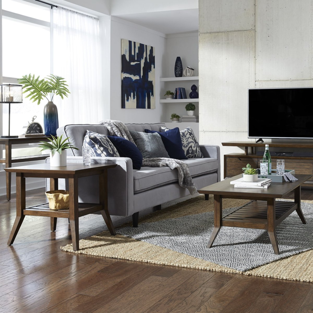 Ventura Blvd - 3 Piece Table Set - Dark Brown Table Sets by Liberty Furniture - Walls Furniture & Mattress