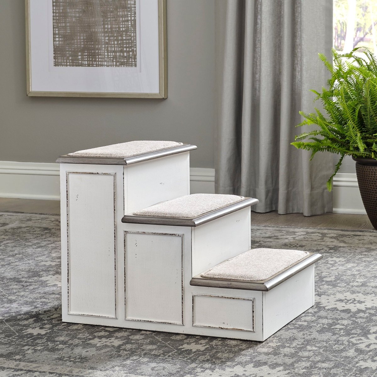 Magnolia Manor - Pet Steps - White Pet Steps by Liberty Furniture - Walls Furniture & Mattress