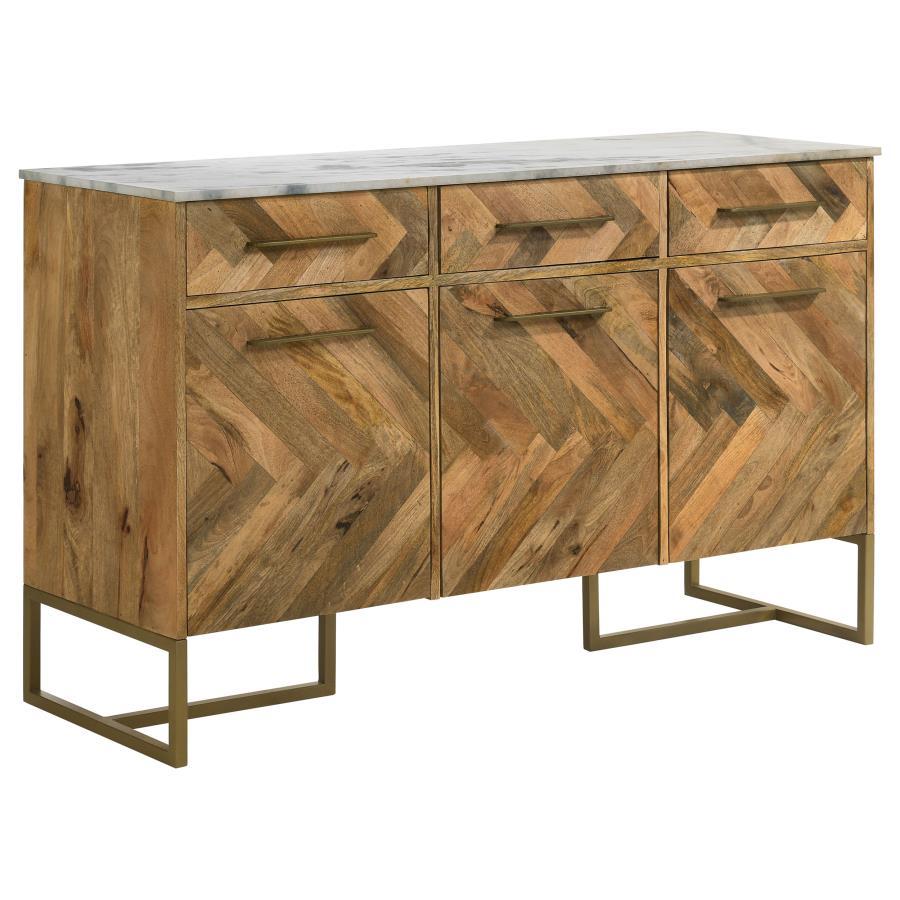 Keaton - Marble Top Herringbone Accent Cabinet Accent Cabinets by CoasterElevations - Walls Furniture & Mattress