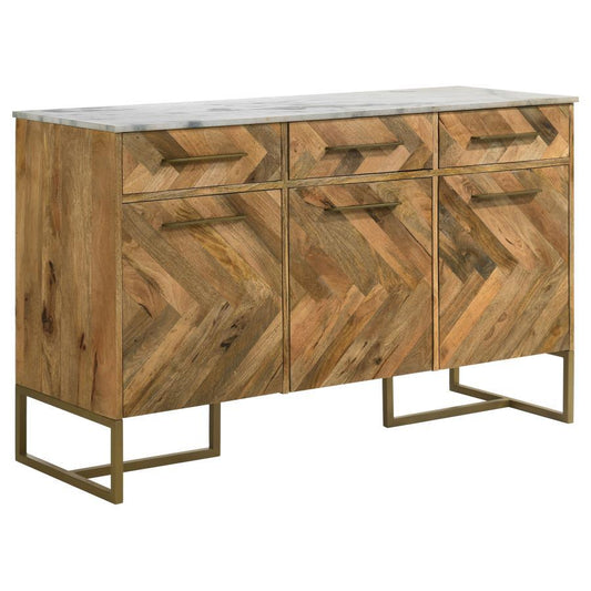 Keaton - Marble Top Herringbone Accent Cabinet Accent Cabinets by CoasterElevations - Walls Furniture & Mattress