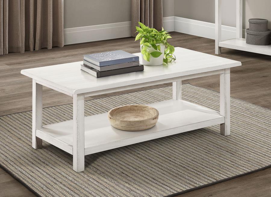 Payne - Wood Coffee Table with Shelf Coffee Tables by Coaster Fine Furniture - Walls Furniture & Mattress
