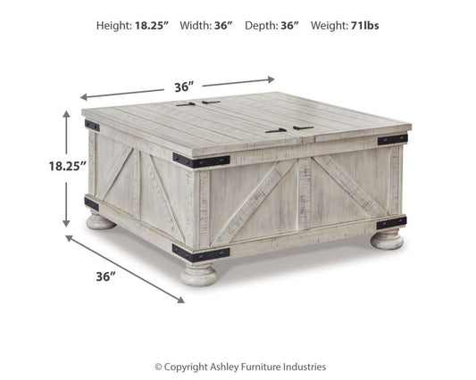 Carynhurst - Cocktail Table with Storage - Whitewash Cocktail Tables by Signature Design by Ashley® - Walls Furniture & Mattress