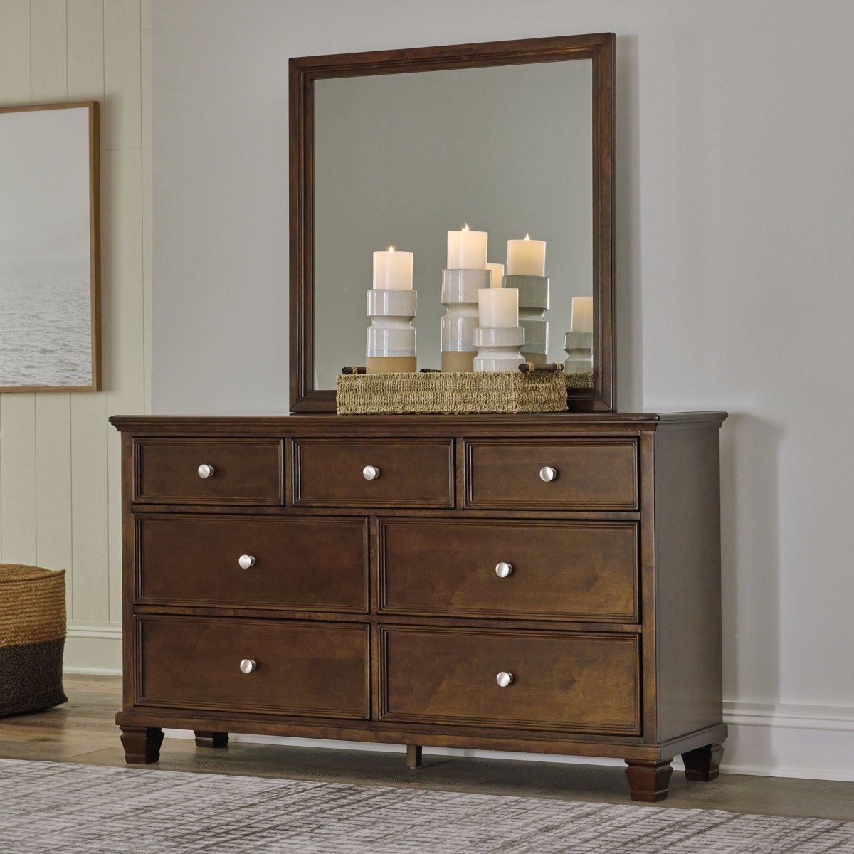 Danabrin - Dresser And Mirror - Brown Dresser & Mirror by Signature Design by Ashley® - Walls Furniture & Mattress