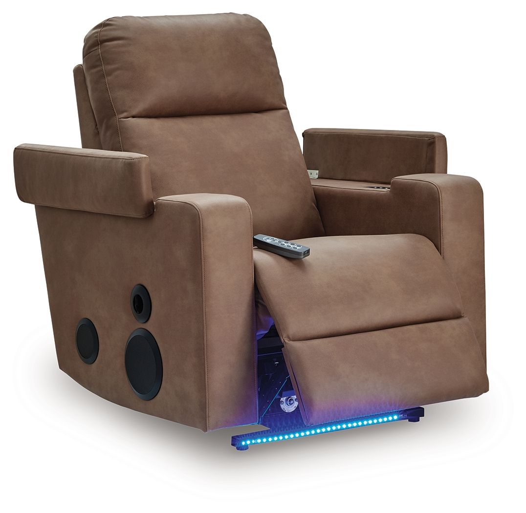 Lorrenton - Glider Power Recliner With Audio System - Caramel Glider Chairs by Signature Design by Ashley® - Walls Furniture & Mattress