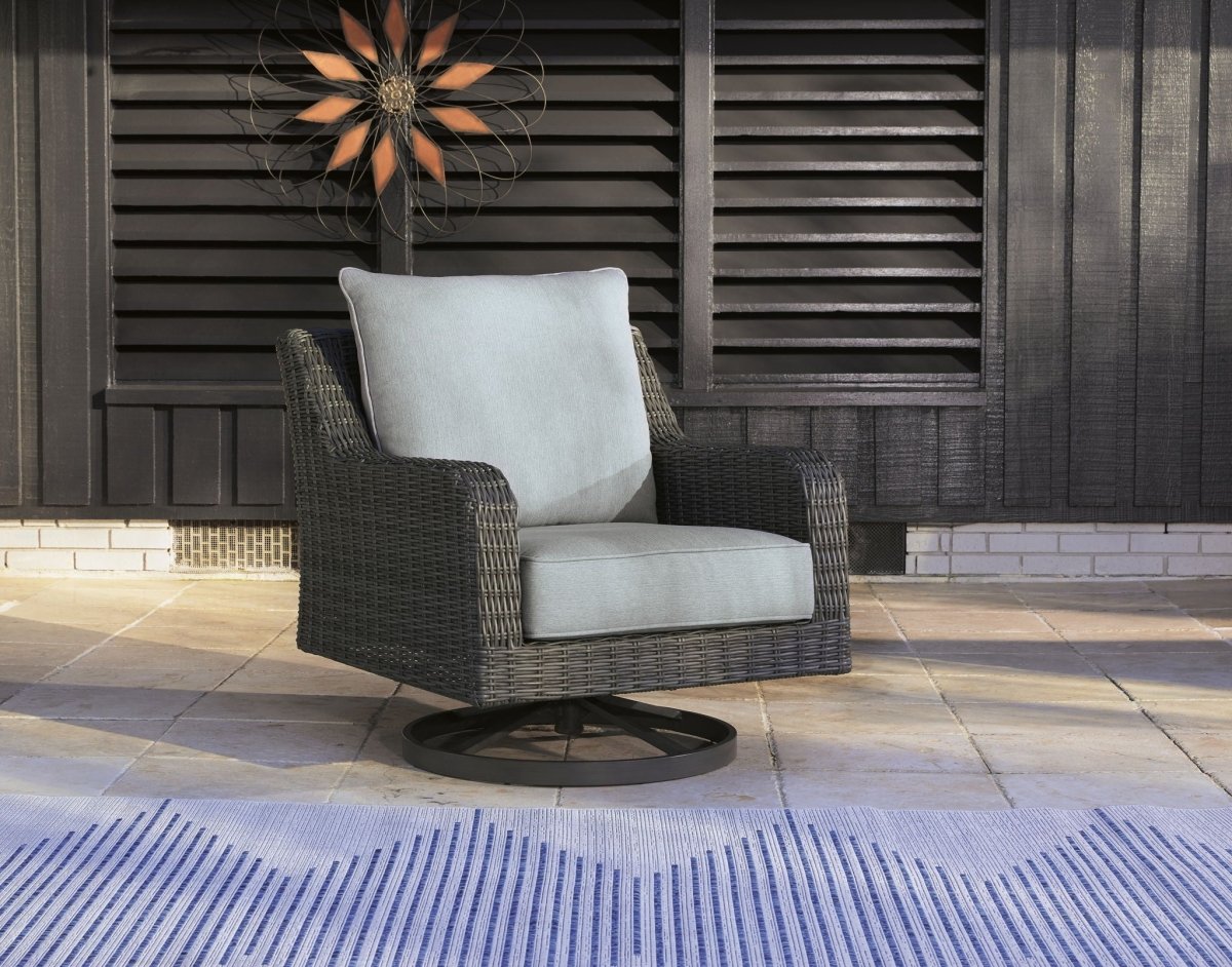 Elite Park - Swivel Lounge w/ Cushion - Gray Swivel Chairs by Signature Design by Ashley® - Walls Furniture & Mattress