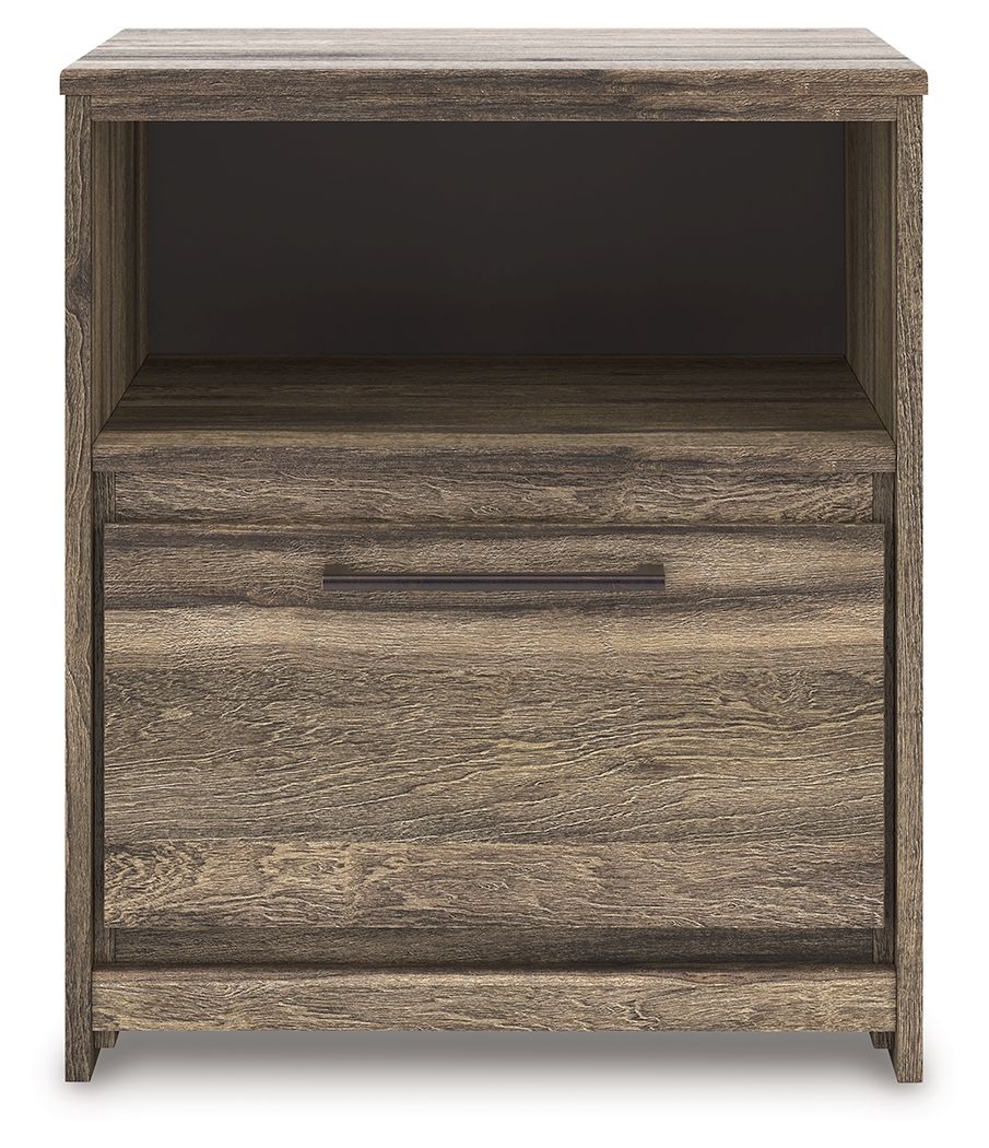 Elbrim - Brown - One Drawer Night Stand Nightstands w/ Charging Stations by Signature Design by Ashley® - Walls Furniture & Mattress