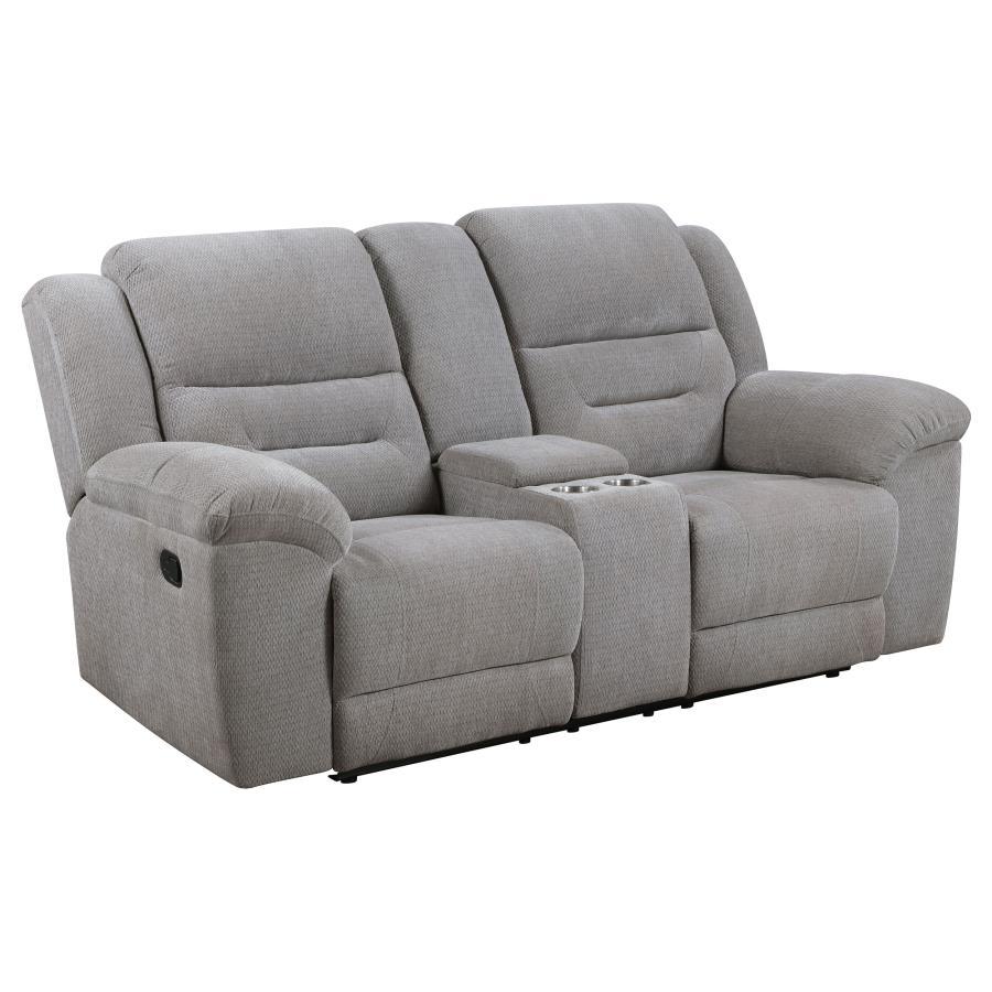 Gilson - Chenille Upholstered Reclining Loveseat - Gray Reclining Loveseats by Coaster Fine Furniture - Walls Furniture & Mattress