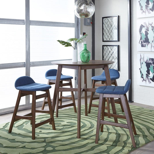 Space Savers - 5 Piece Gathering Table Set - Dark Brown 5 Piece Dining Room Sets by Liberty Furniture - Walls Furniture & Mattress