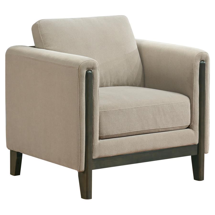 Islington - Fabric Upholstered Panel Arm Accent Chair - Taupe Arm Chairs by Coaster Fine Furniture - Walls Furniture & Mattress