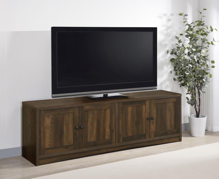 Laughlin - 4 Door Engineered Wood TV Stand - Dark Pine TV Stands by CoasterEveryday - Walls Furniture & Mattress