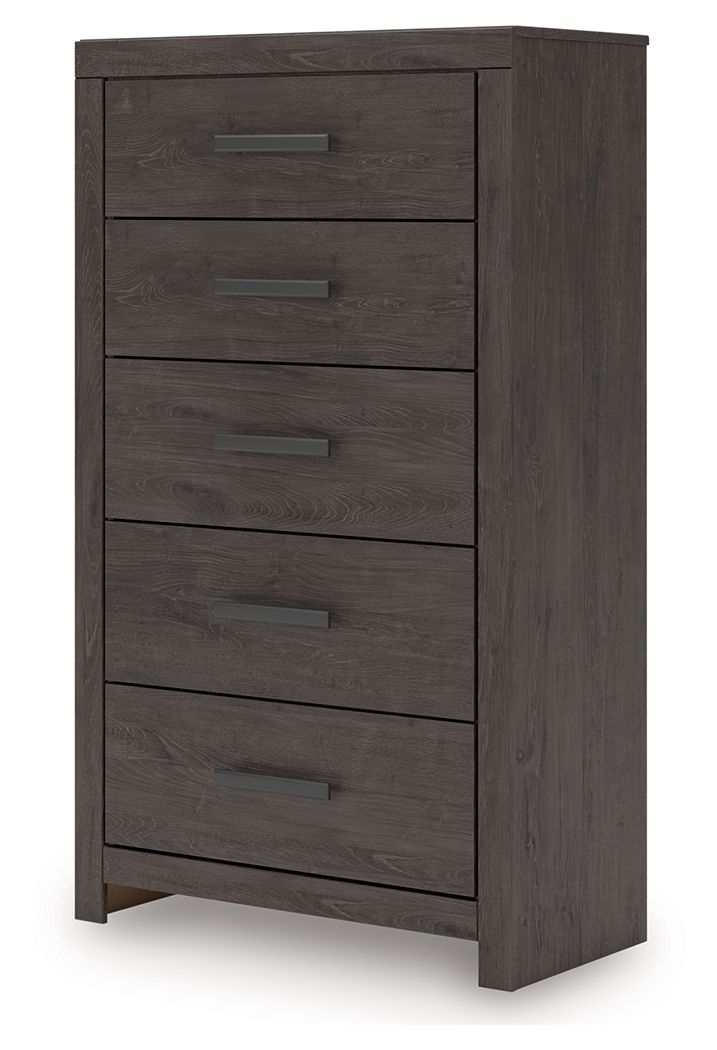 Prendonea - Five Drawer Chest - Charcoal Accent Chests by Signature Design by Ashley® - Walls Furniture & Mattress