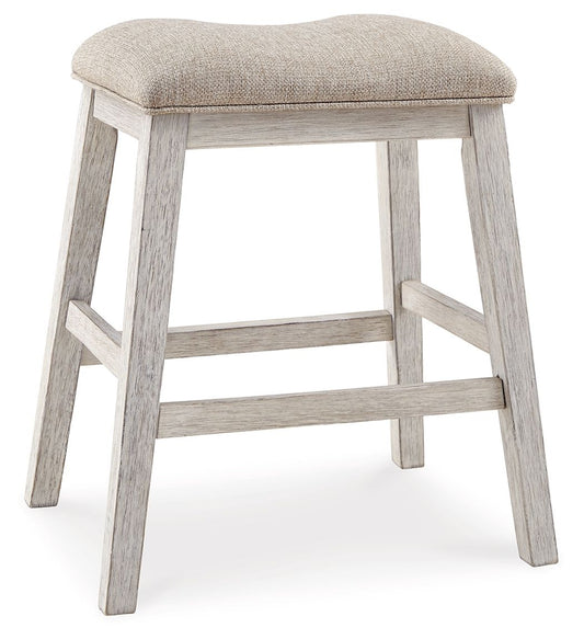 Skempton - Upholstered Stool (Set of 2) - White Stool Sets by Signature Design by Ashley® - Walls Furniture & Mattress