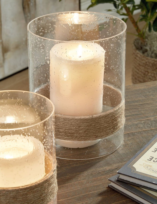 Eudocia - Candle Holder Set (Set of 2) - Clear Candles & Holders by Signature Design by Ashley® - Walls Furniture & Mattress