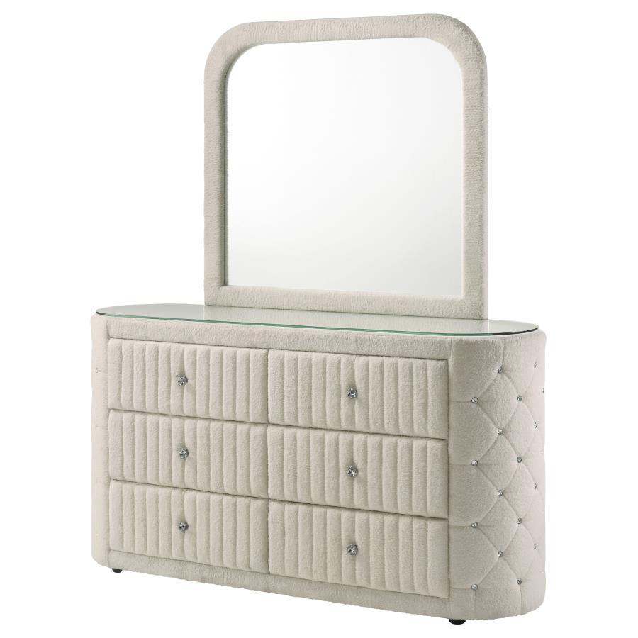Sonya - 6 - Drawer Upholstered Bedroom Dresser Dressers by Coaster Fine Furniture - Walls Furniture & Mattress