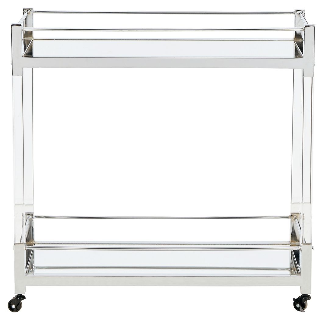 Chaseton - Bar Cart - Clear / Silver Finish Bar Carts by Signature Design by Ashley® - Walls Furniture & Mattress
