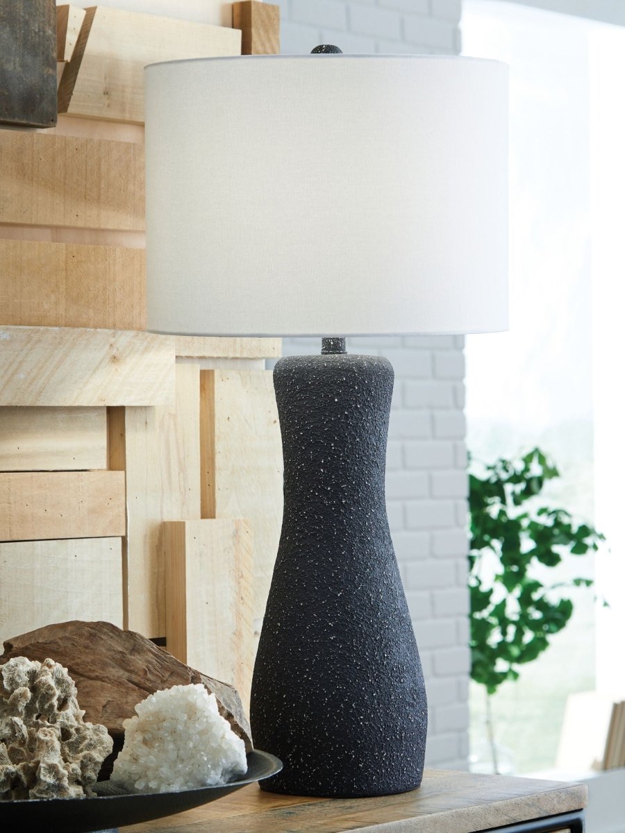 Maykins - Black - Metal Table Lamp Table Lamps by Signature Design by Ashley® - Walls Furniture & Mattress