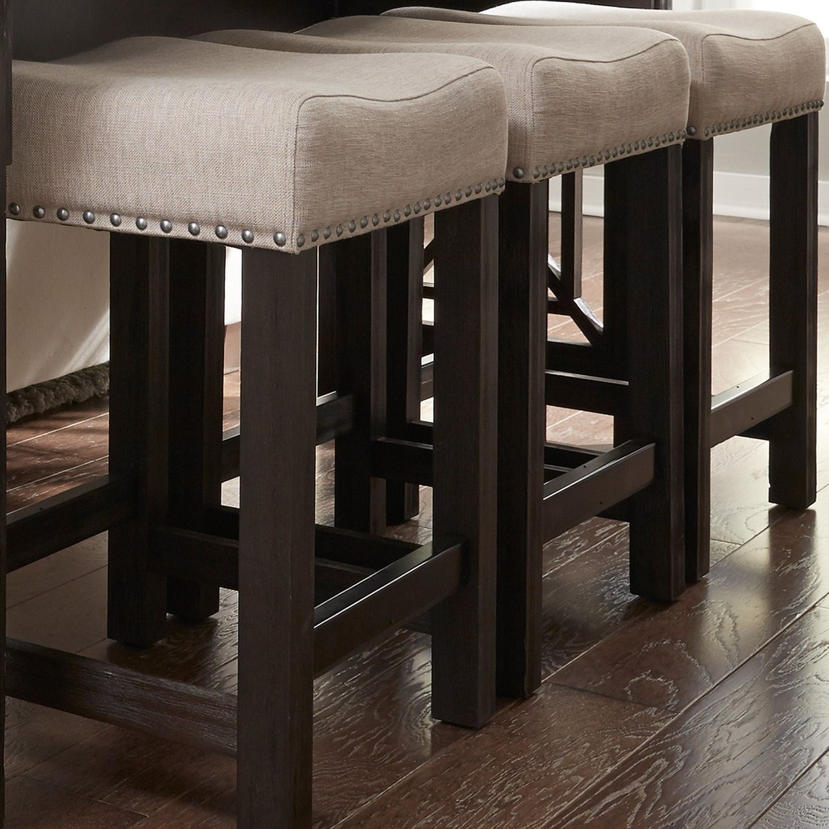 Heatherbrook - Upholstered Console Stool - Black Counter Height (24" - 27") by Liberty Furniture - Walls Furniture & Mattress