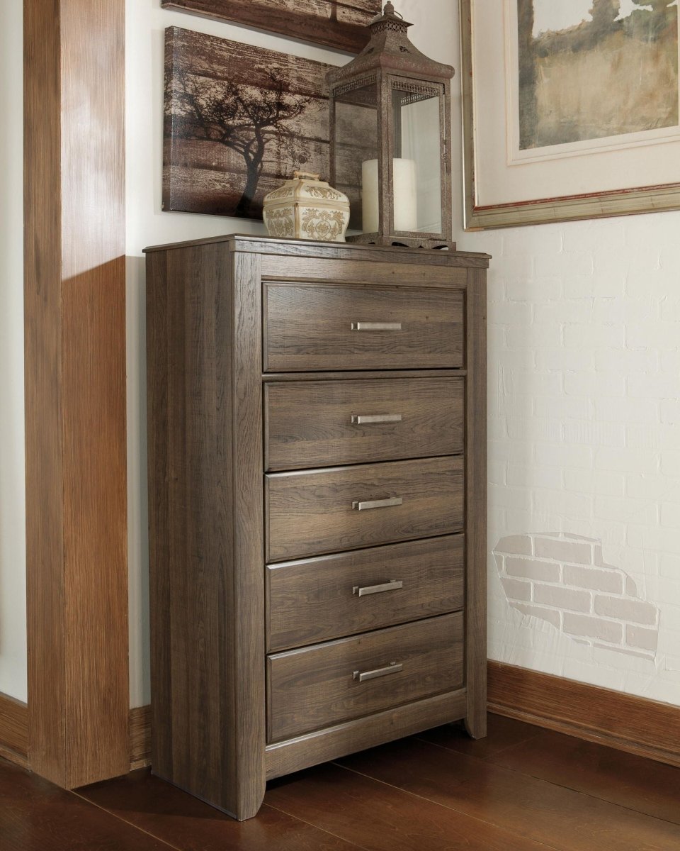 Juararo - Five Drawer Chest - Dark Brown Accent Chests by Signature Design by Ashley® - Walls Furniture & Mattress