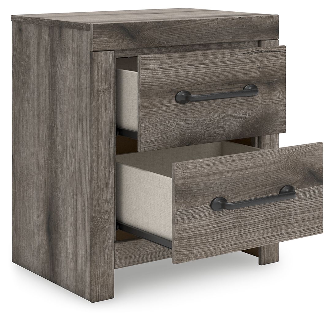 Graystorm - Two Drawer Night Stand - Brown Gray Nightstands w/ Charging Stations by Signature Design by Ashley® - Walls Furniture & Mattress