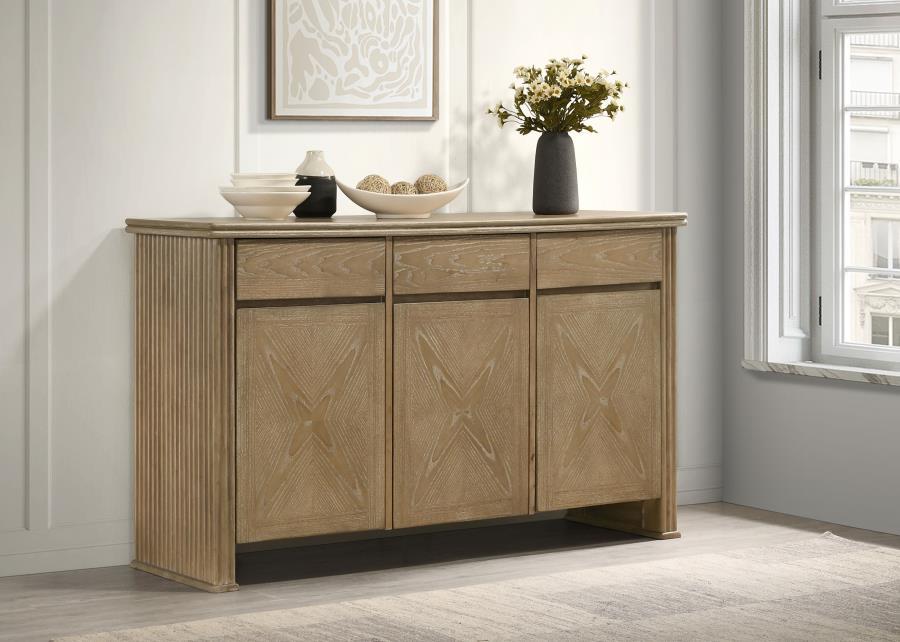 Adina - 2 - Door Sideboard Server - Distressed Light Brown Servers by Coaster Fine Furniture - Walls Furniture & Mattress