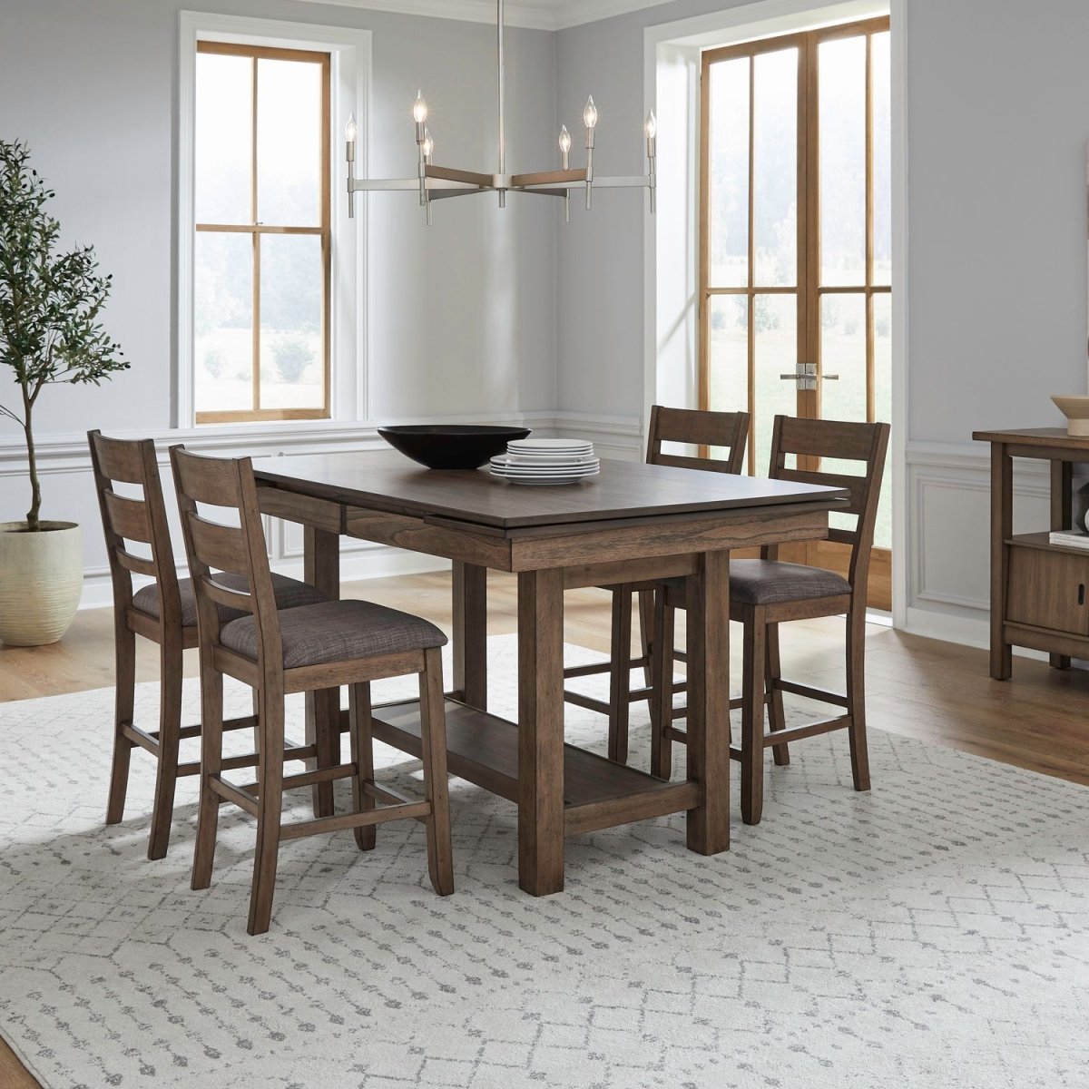 Brook Bay - Optional Gathering Trestle Table Set 5 Piece Dining Room Sets by Liberty Furniture - Walls Furniture & Mattress