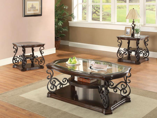Laney - Glass Top Coffee And End Table Set Table Sets by Coaster Fine Furniture - Walls Furniture & Mattress