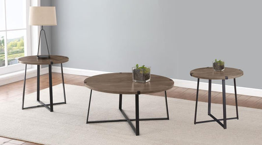 Marcus - Round Coffee Table Set Table Sets by Coaster Fine Furniture - Walls Furniture & Mattress