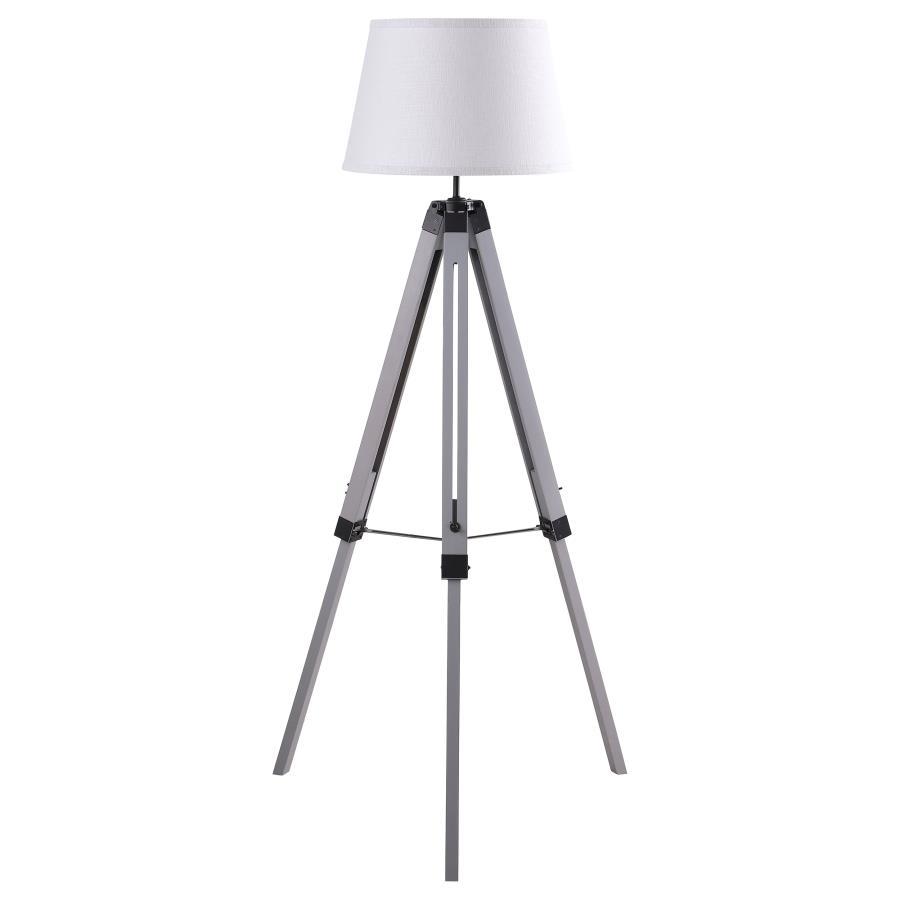 Dayton - Empire Shade Metal Tripod Floor Lamp - Gray Floor Lamps by Coaster Fine Furniture - Walls Furniture & Mattress