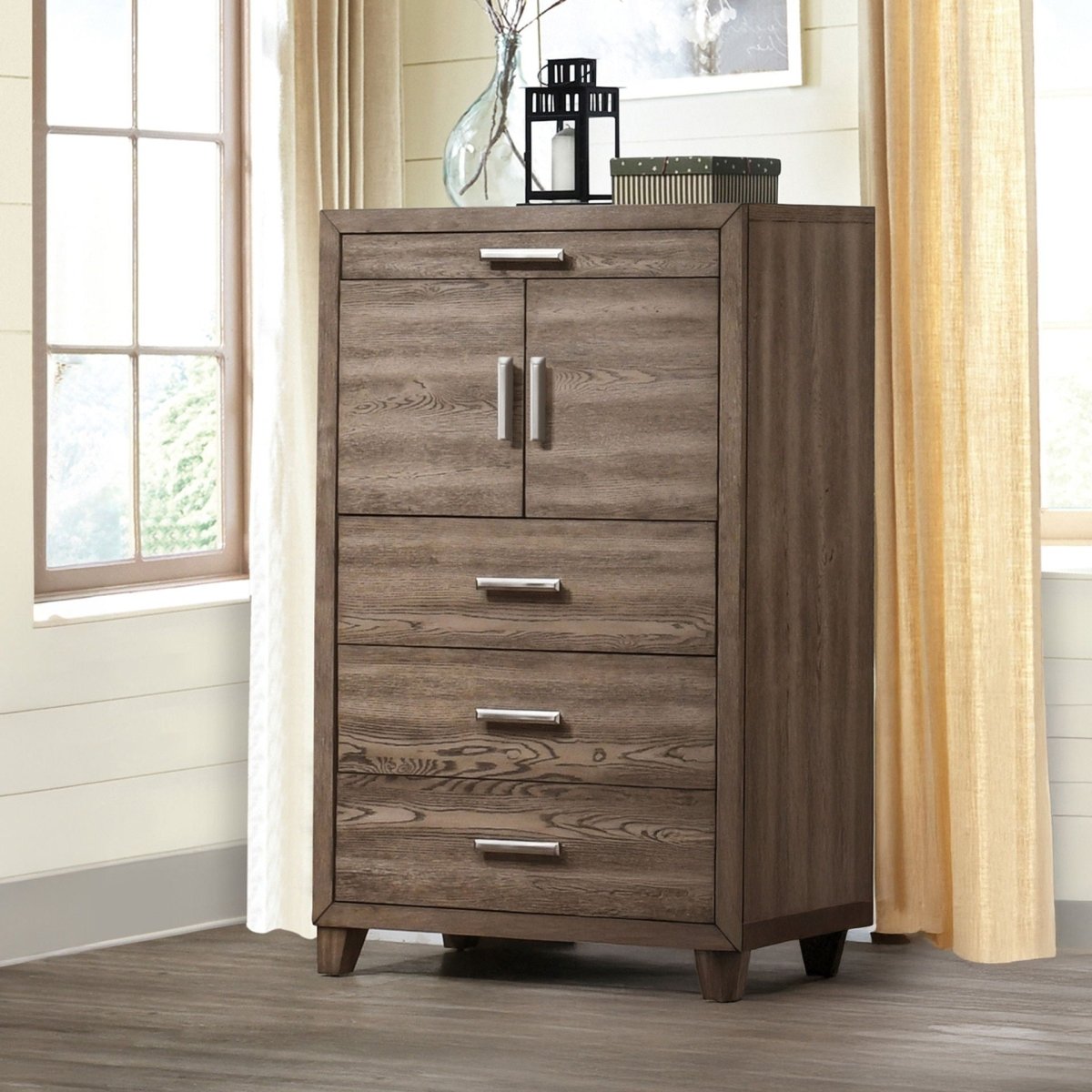 Harrisburg - Door Chest - Walnut Door Chests by New Classic - Walls Furniture & Mattress