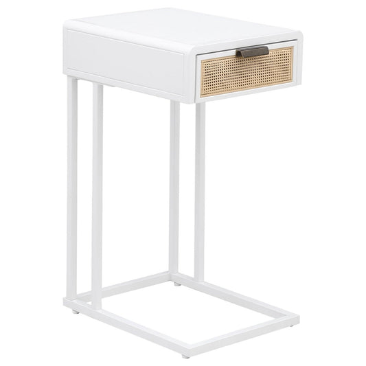 Amherst - 1 - Drawer Radio Weave Cane Metal Side Table Side Tables by Coaster Fine Furniture - Walls Furniture & Mattress