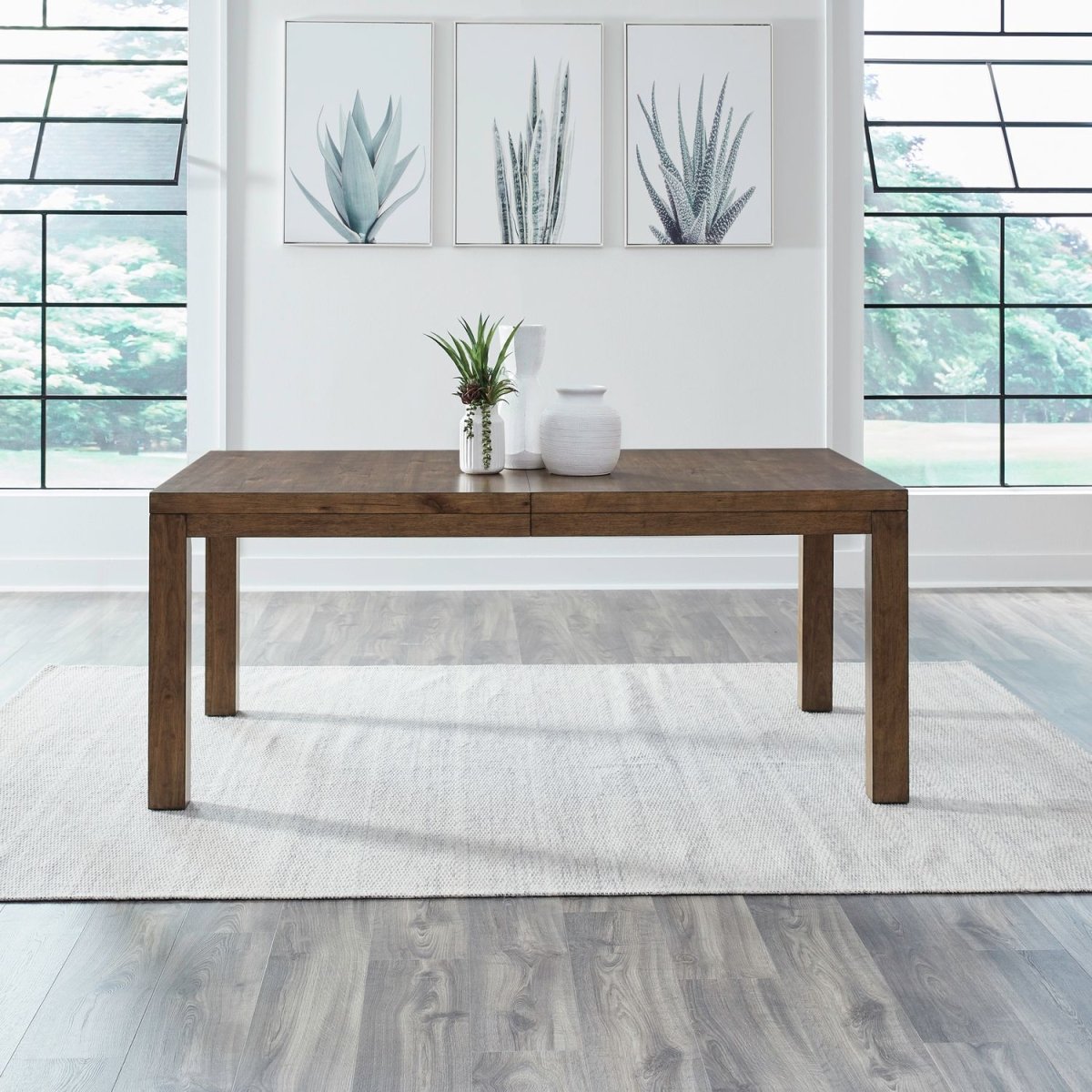 Shaker Lakes - Rectangular Leg Table - Harvest Brown Dining Tables with Extensions by Liberty Furniture - Walls Furniture & Mattress