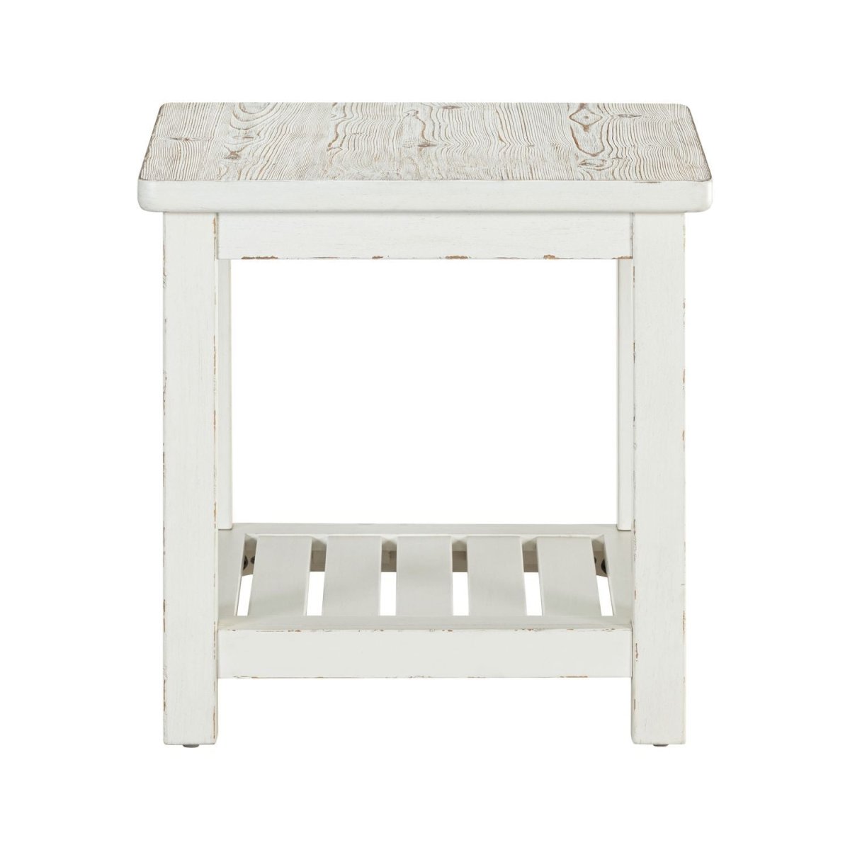 Backroads - End Table - Weathered White & Parchment Brown End Tables by Liberty Furniture - Walls Furniture & Mattress