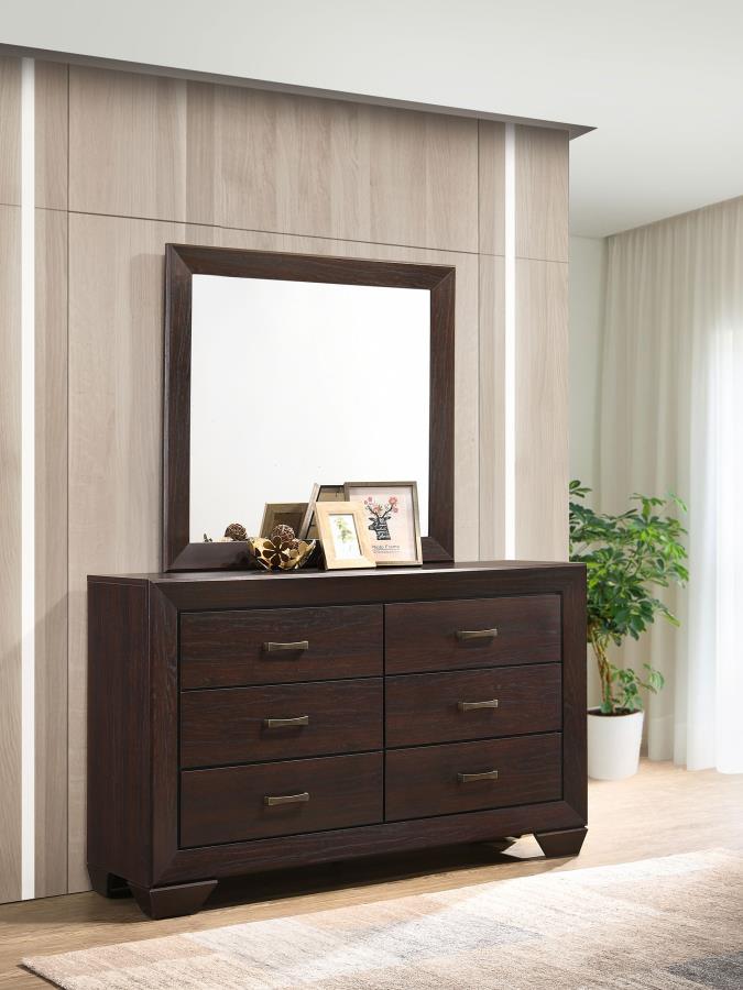 Kauffman - 6 - Drawer Dresser with Mirror Dresser & Mirror by CoasterEveryday - Walls Furniture & Mattress