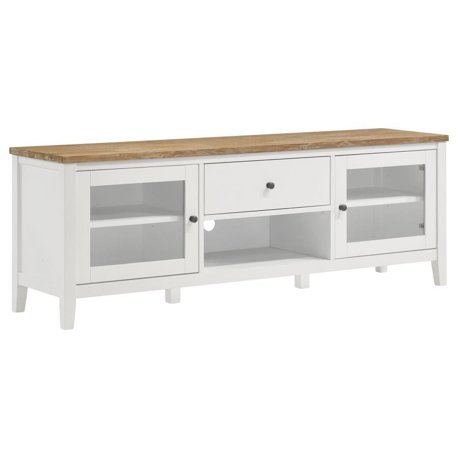 Hollis - 2 Door Wood TV Stand With Drawer - Brown And White TV Stands by Coaster Fine Furniture - Walls Furniture & Mattress
