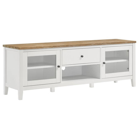 Hollis - 2 Door Wood TV Stand With Drawer - Brown And White TV Stands by Coaster Fine Furniture - Walls Furniture & Mattress