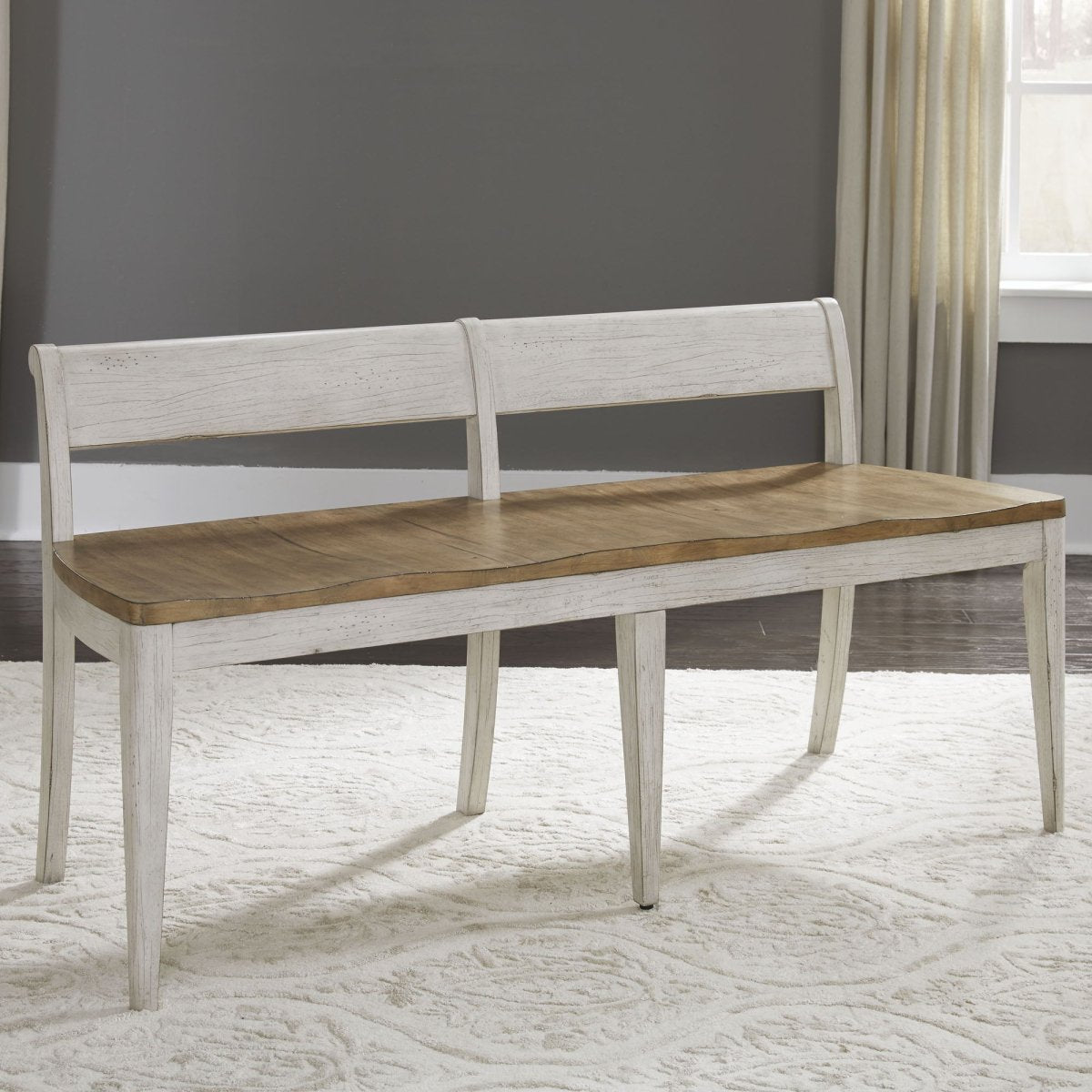 Farmhouse Reimagined - Bench - White Dining Benches by Liberty Furniture - Walls Furniture & Mattress